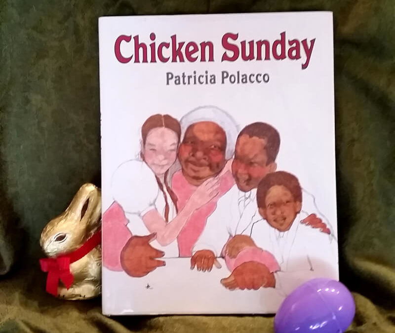 Chicken Sunday with a chocolate bunny and a plastic egg