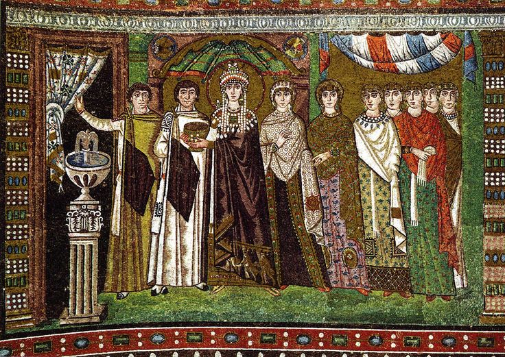 Mosaic icon of the empress, St. Theodora, wife of St. Justinian the Great, at Revenna, Italy